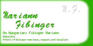 mariann fibinger business card